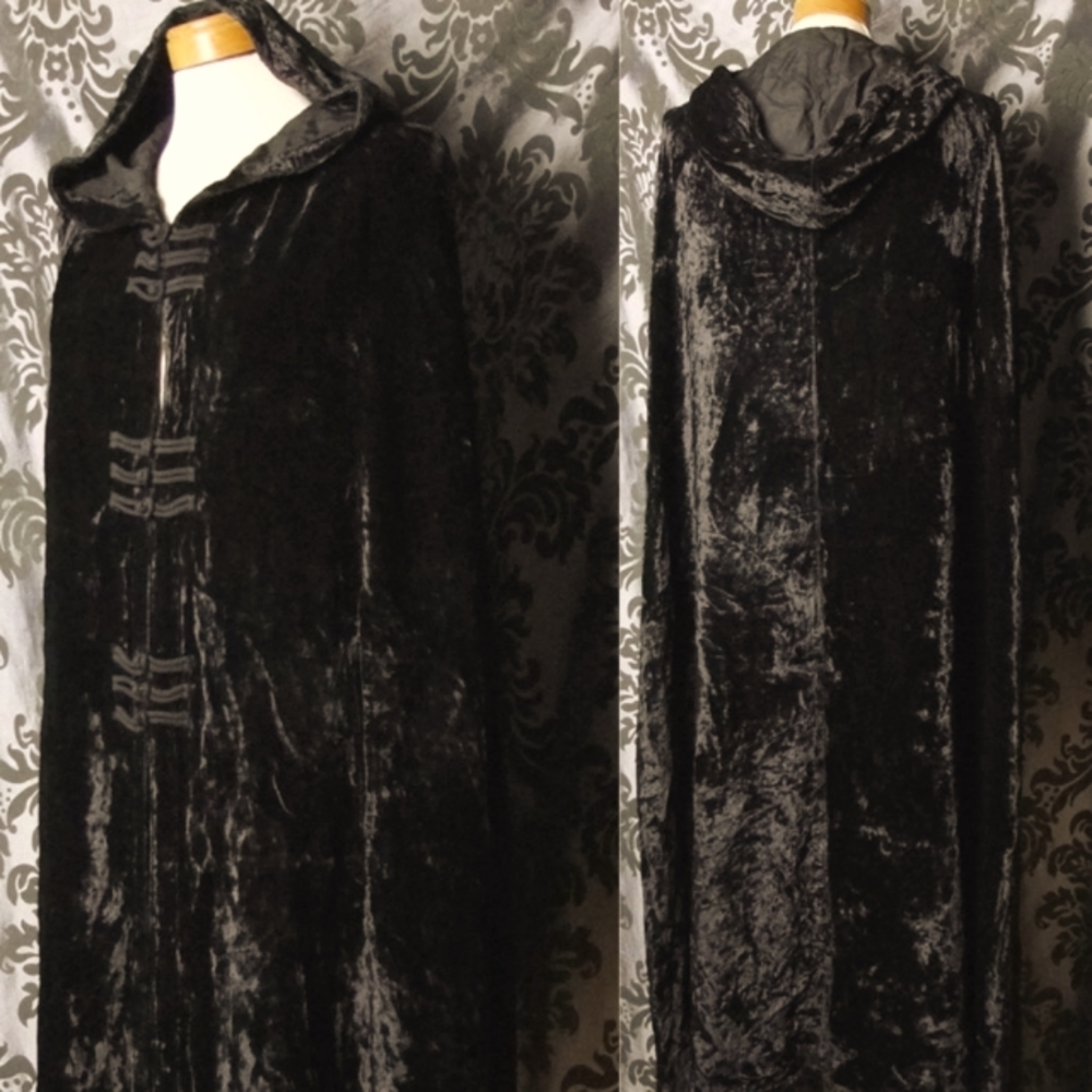 Vintage black velvet cloak
